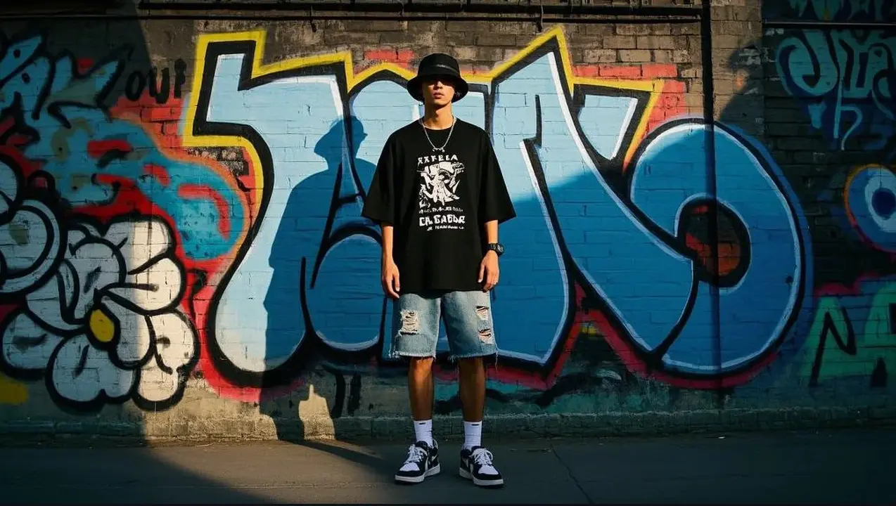 Chàng trai thể hiện cá tính mạnh mẽ với outfit áo thun nam quần short thể thao đậm chất streetwear