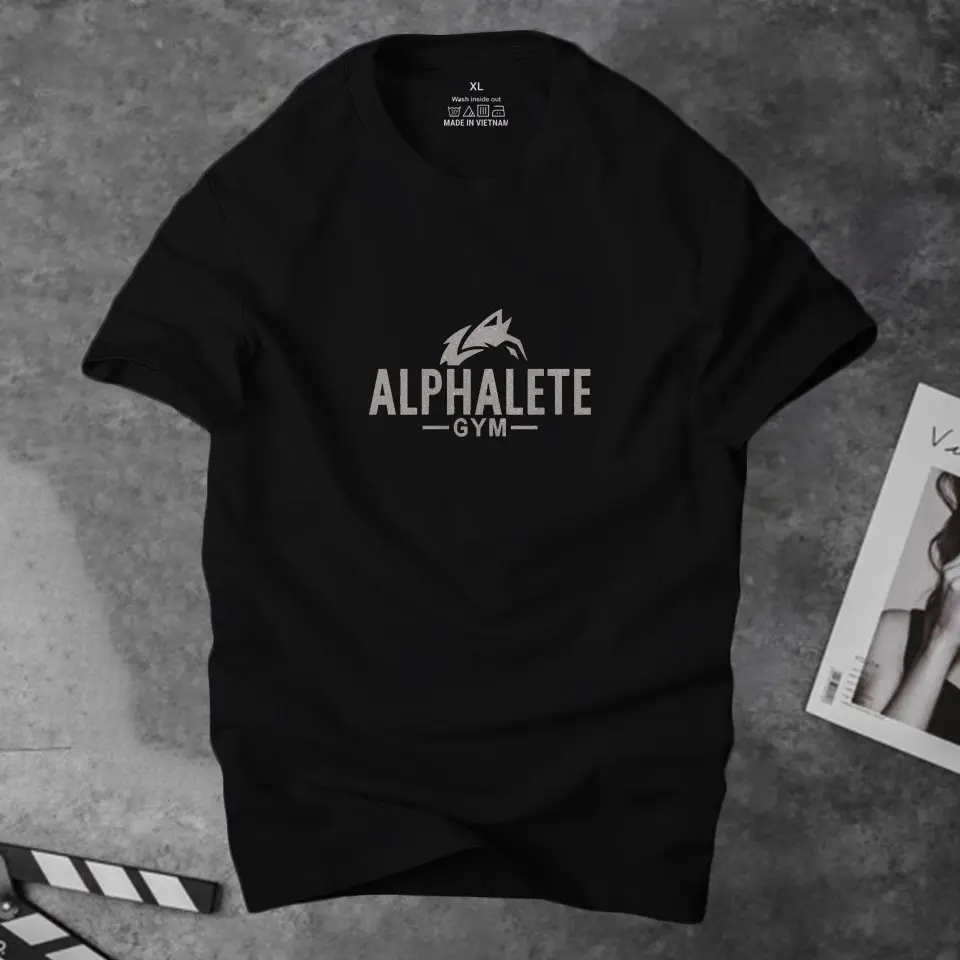 Áo thun nam cổ tròn Alphalete thời trang đẹp màu đen