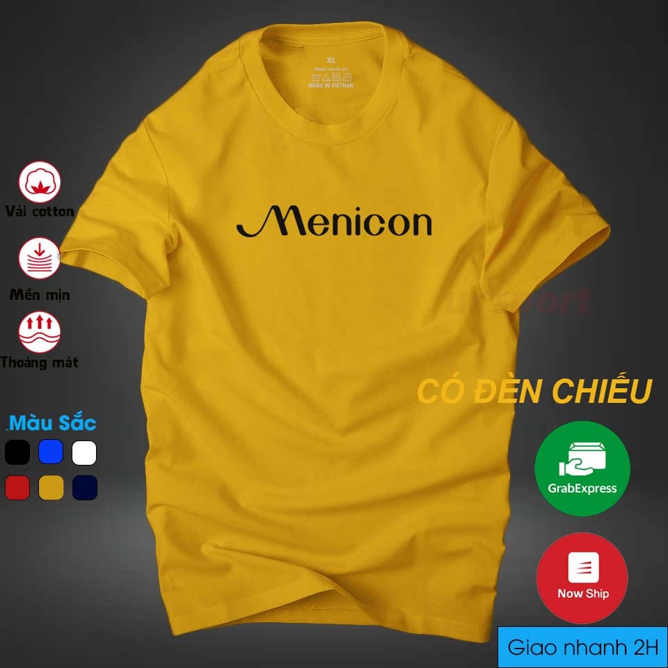 Áo thun nam Menicon phong cách thời trang lịch lãm màu vàng nghệ