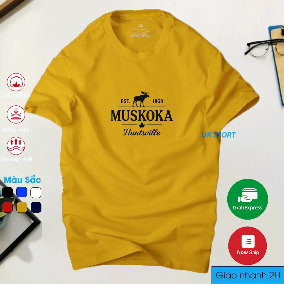 Phong cách sống với áo thun Muskoka Huntsville màu vàng nghệ Phong cách sống với áo thun Muskoka Huntsville màu vàng nghệ