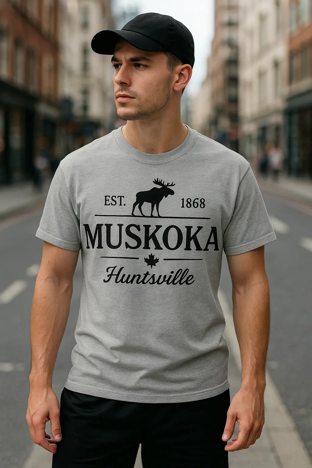 Áo thun nam Muskoka Huntsville mặt trước Áo thun nam Muskoka Huntsville mặt trước
