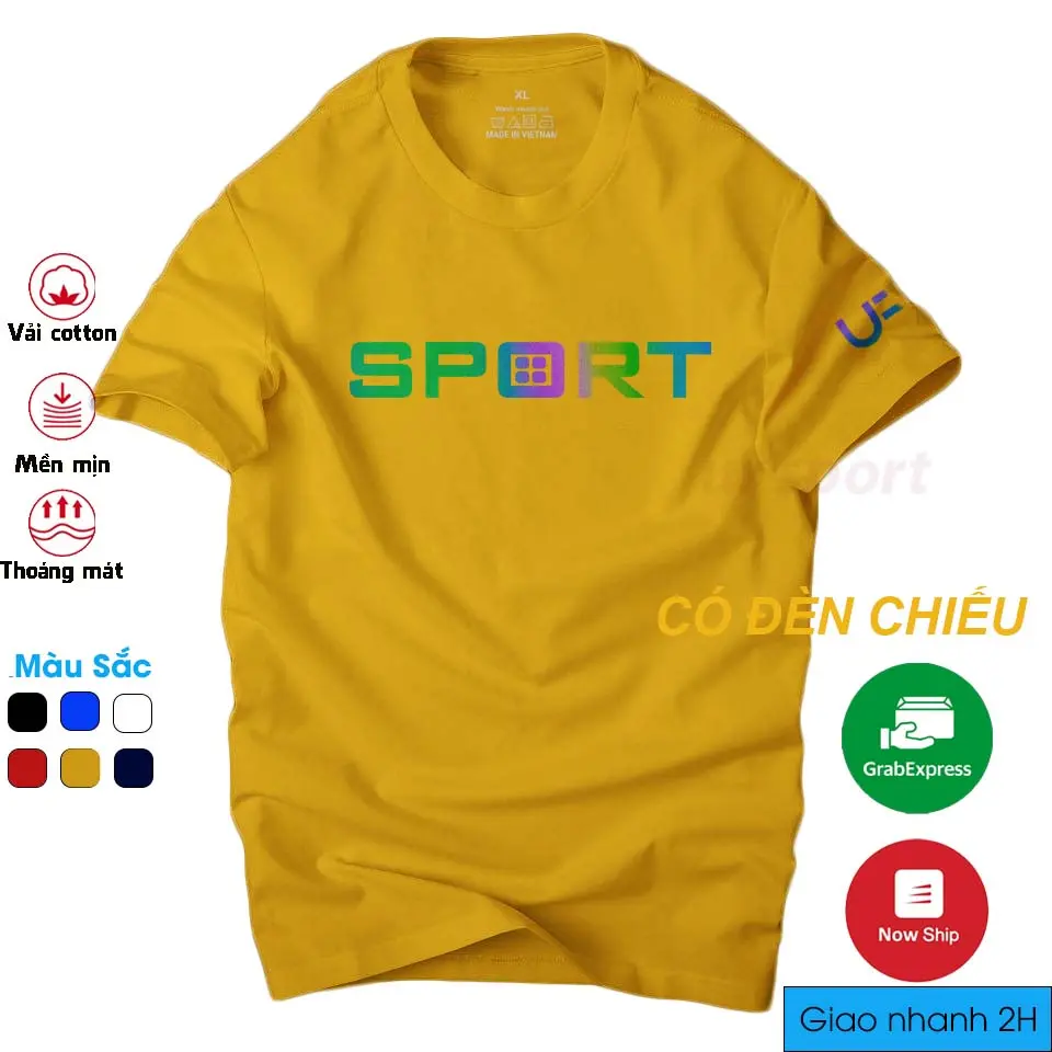 Áo thun nam Ur Sport phản quang 7 màu đẹp phong cách màu vàng nghệ