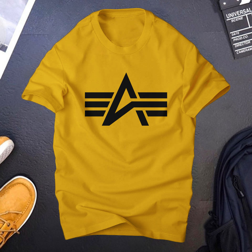   Áo phông nam Alpha phản quang 7 màu cá tính màu vàng nghệ
