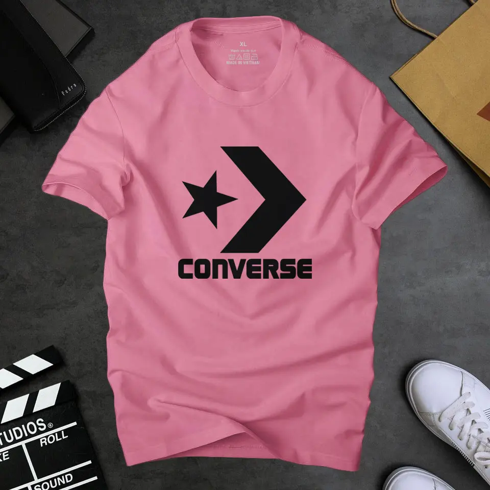 Áo phông nam Conver C5 thời trang cá tính màu hồng dâu