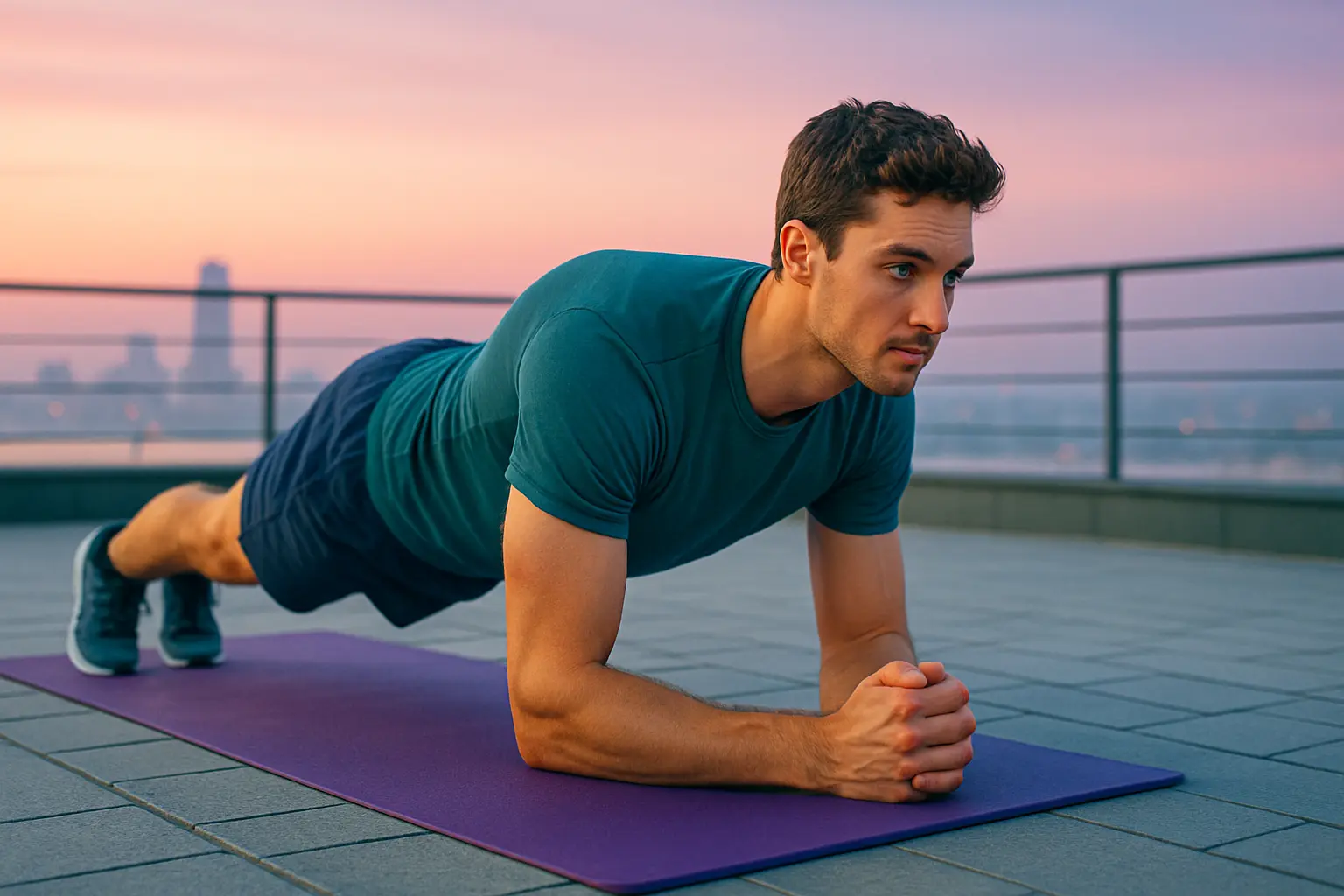 Plank – Bài tập buổi sáng cho cơ core Người tập Plank buổi sáng tăng cường sức mạnh cốt lõi