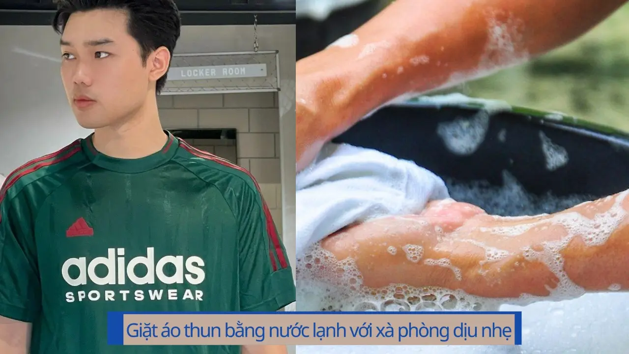 Giặt áo thun bằng nước lạnh với xà phòng dịu nhẹ