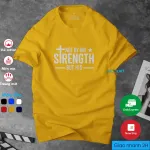 Áo thun nam Not By My Strength But His màu vàng nghệ tại UR Sport