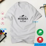 Áo Thun Nam Muskoka Huntsville -màu  trắng